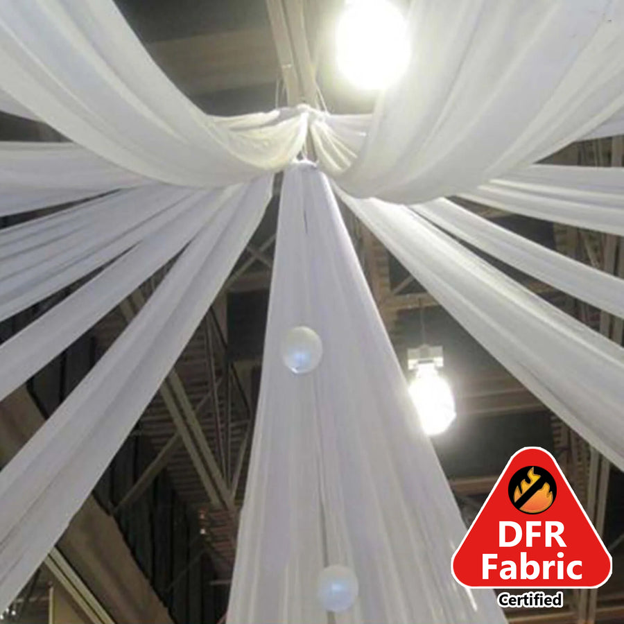 10ftx30ft White Sheer Ceiling Drape Curtain Panels Durable Flame Resistant Fabric