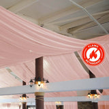 5ftx32ft Premium Dusty Rose Chiffon Curtain Panel, Backdrop Ceiling Drapery With Rod Pocket