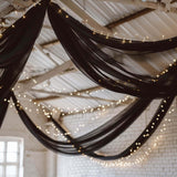 Premium Black Chiffon Curtain Panel, Backdrop Ceiling Drapery With Rod Pocket