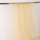 Premium Champagne Chiffon Curtain Panel, Backdrop Ceiling Drapery With Rod Pocket