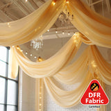 Premium Champagne Chiffon Curtain Panel, Backdrop Ceiling Drapery With Rod Pocket