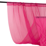 Premium Fuchsia Chiffon Curtain Panel, Backdrop Ceiling Drapery With Rod Pocket