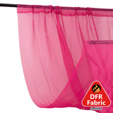 Premium Fuchsia Chiffon Curtain Panel, Backdrop Ceiling Drapery With Rod Pocket