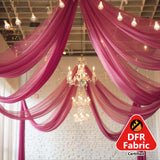 Premium Fuchsia Chiffon Curtain Panel, Backdrop Ceiling Drapery With Rod Pocket