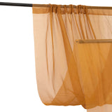 Premium Gold Chiffon Curtain Panel, Backdrop Ceiling Drapery With Rod Pocket