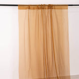 Premium Gold Chiffon Curtain Panel, Backdrop Ceiling Drapery With Rod Pocket