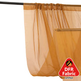 Premium Gold Chiffon Curtain Panel, Backdrop Ceiling Drapery With Rod Pocket