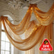 Premium Gold Chiffon Curtain Panel, Backdrop Ceiling Drapery With Rod Pocket