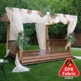 5ftx32ft Premium Ivory Chiffon Curtain Panel, Backdrop Ceiling Drapery With Rod Pocket