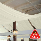 5ftx32ft Premium Ivory Chiffon Curtain Panel, Backdrop Ceiling Drapery With Rod Pocket