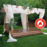 5ftx32ft Premium Ivory Chiffon Curtain Panel, Backdrop Ceiling Drapery With Rod Pocket