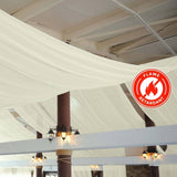 5ftx32ft Premium Ivory Chiffon Curtain Panel, Backdrop Ceiling Drapery With Rod Pocket