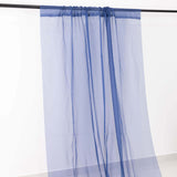 Premium Navy Blue Chiffon Curtain Panel, Backdrop Ceiling Drapery With Rod Pocket