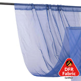 Premium Navy Blue Chiffon Curtain Panel, Backdrop Ceiling Drapery With Rod Pocket