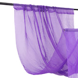 Premium Purple Chiffon Curtain Panel, Backdrop Ceiling Drapery With Rod Pocket