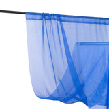 Premium Royal Blue Chiffon Curtain Panel, Backdrop Ceiling Drapery With Rod Pocket