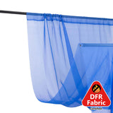 Premium Royal Blue Chiffon Curtain Panel, Backdrop Ceiling Drapery With Rod Pocket