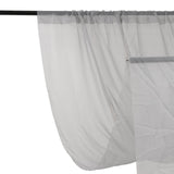 Premium Silver Chiffon Curtain Panel, Backdrop Ceiling Drapery With Rod Pocket