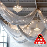 Premium Silver Chiffon Curtain Panel, Backdrop Ceiling Drapery With Rod Pocket