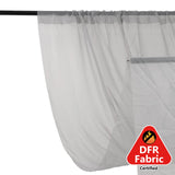 Premium Silver Chiffon Curtain Panel, Backdrop Ceiling Drapery With Rod Pocket