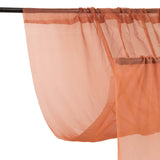 Premium Terracotta (Rust) Chiffon Curtain Panel, Backdrop Ceiling Drapery With Rod Pocket