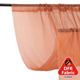 Premium Terracotta (Rust) Chiffon Curtain Panel, Backdrop Ceiling Drapery With Rod Pocket