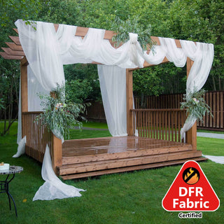 5ftx32ft Premium White Chiffon Curtain Panel with Rod Pocket