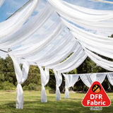 10ftx40ft White Sheer Ceiling Drape Curtain Panels Durable Flame Resistant Fabric