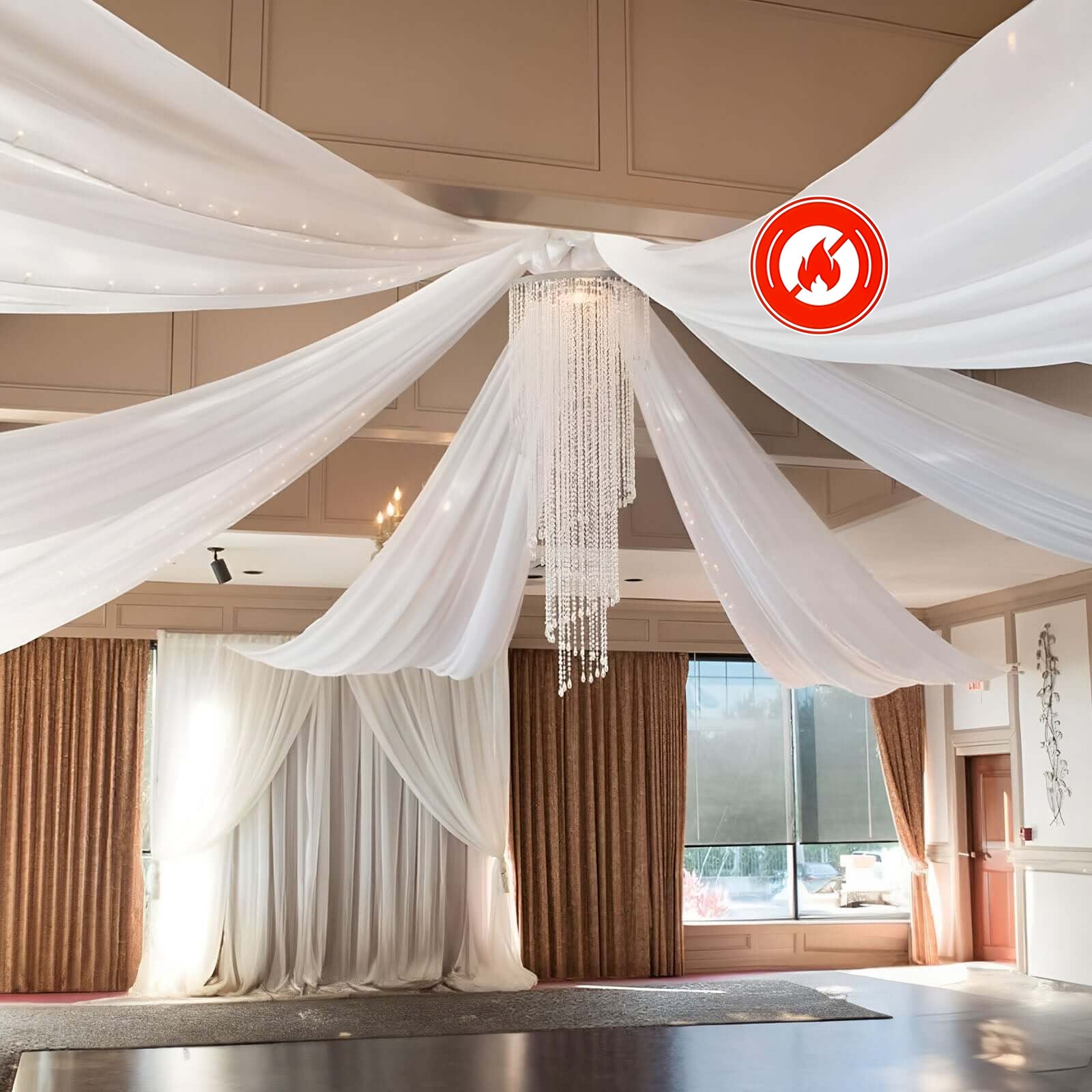 TableclothsFactory Ceiling Drape Curtain Panel - Thumbnail 2