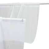 Sheer white curtain with rod, elegantly draped for a soft, airy look. #whtbkgd
