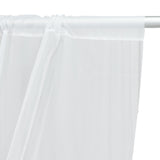 Sheer white curtain panel on a rod