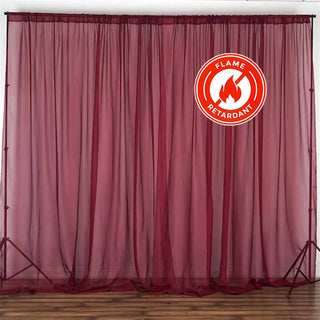 Create a Stunning Atmosphere with Burgundy Flame Resistant Sheer Curtain Panels