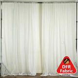 Ivory Fire Retardant Sheer Organza Premium Curtain Panel Backdrops With Rod Pockets - 10ftx10ft