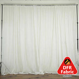 Ivory Fire Retardant Sheer Organza Premium Curtain Panel Backdrops With Rod Pockets - 10ftx10ft