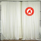 Ivory Fire Retardant Sheer Organza Premium Curtain Panel Backdrops With Rod Pockets - 10ftx10ft