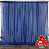 2 Pack Navy Blue Sheer Chiffon Event Curtain Drapes, Durable Flame Resistant Premium Organza Backdrop Event Panels With Rod Pockets - 10ftx10ft