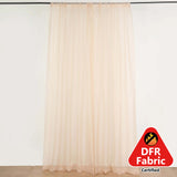 Nude Fire Retardant Sheer Organza Premium Curtain Panel Backdrops With Rod Pockets - 10ftx10ft