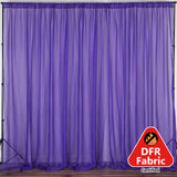 2 Pack Purple Sheer Chiffon Event Curtain Drapes, Durable Flame Resistant Premium Organza Backdrop Event Panels With Rod Pockets - 10ftx10ft