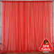 Red Fire Retardant Sheer Organza Premium Curtain Panel Backdrops With Rod Pockets - 10ftx10ft