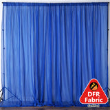 Royal Blue Fire Retardant Sheer Organza Premium Curtain Panel Backdrops With Rod Pockets - 10ftx10ft