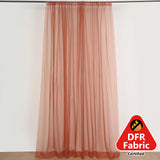 2 Pack Terracotta (Rust) Durable Flame Resistant Sheer Curtain