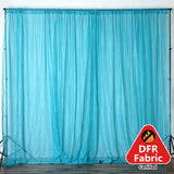 Turquoise Fire Retardant Sheer Organza Premium Curtain Panel Backdrops With Rod Pockets - 10ftx10ft