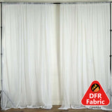 White Fire Retardant Sheer Organza Premium Curtain Panel Backdrops With Rod Pockets - 10ftx10ft