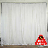 White Fire Retardant Sheer Organza Premium Curtain Panel Backdrops With Rod Pockets - 10ftx10ft#whtbkgd