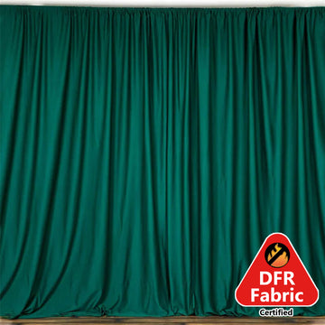 2 Pack Hunter Emerald Green Scuba Polyester Event Curtain Drapes, Durable Flame Resistant Backdrop Event Panels Wrinkle Free with Rod Pockets - 10ftx10ft