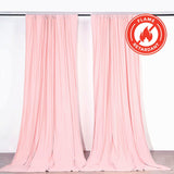 2 Pack Blush Scuba Polyester Curtain Panel Durable Flame Resistant Backdrops Wrinkle Free