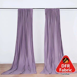 2 Pack Violet Amethyst Scuba Polyester Curtain Panel - Add Elegance and Charm to Your Event Decor