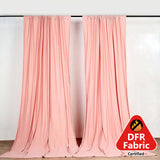 2 Pack Dusty Rose Durable Flame Resistant Scuba Polyester Curtain Panel Backdrops