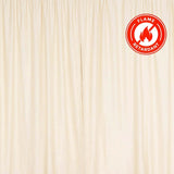 Flame-retardant beige curtain drapes for home decor #whtbkgd