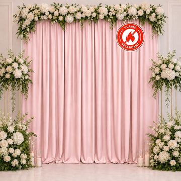 Scuba Polyester Event Backdrop Curtain Blush 10ftx10ft Durable Flame Resistant Wrinkle-Free Photography Drape Panel With Rod Pocket